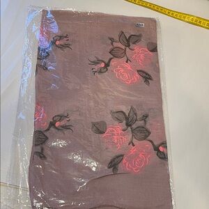 Floral Patterned Scarf 100% viscose 26x72 oversized scarf, wrap sheer